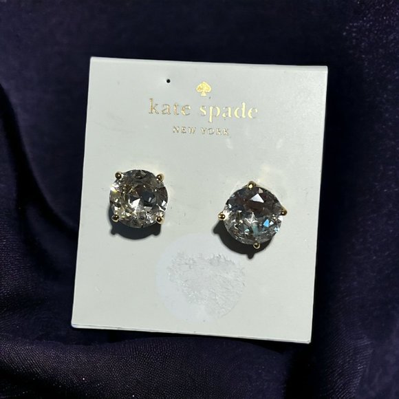 kate spade Jewelry Kate Spade Ny Stud Earrings Gold Tone Clear